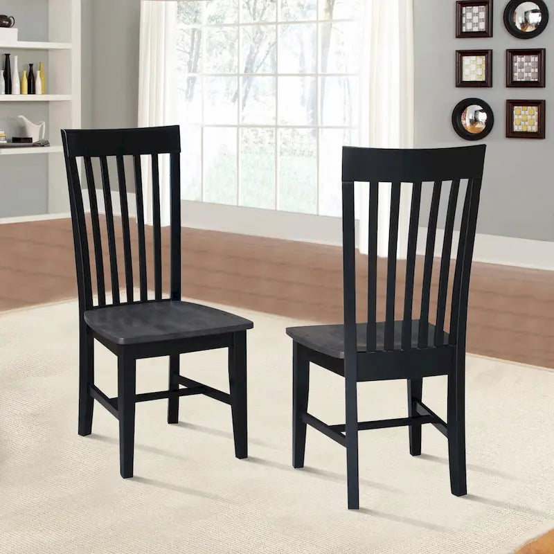 International Concepts Cosmo Tall Mission Chairs in Legno Massello, Set da 2