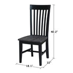 International Concepts Cosmo Tall Mission Chairs in Legno Massello, Set da 2