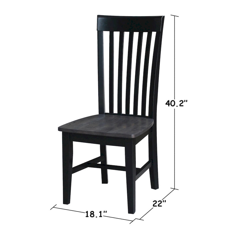International Concepts Cosmo Tall Mission Chairs in Legno Massello, Set da 2