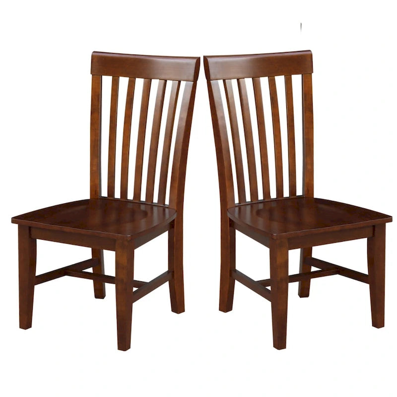 International Concepts Cosmo Tall Mission Chairs in Legno Massello, Set da 2