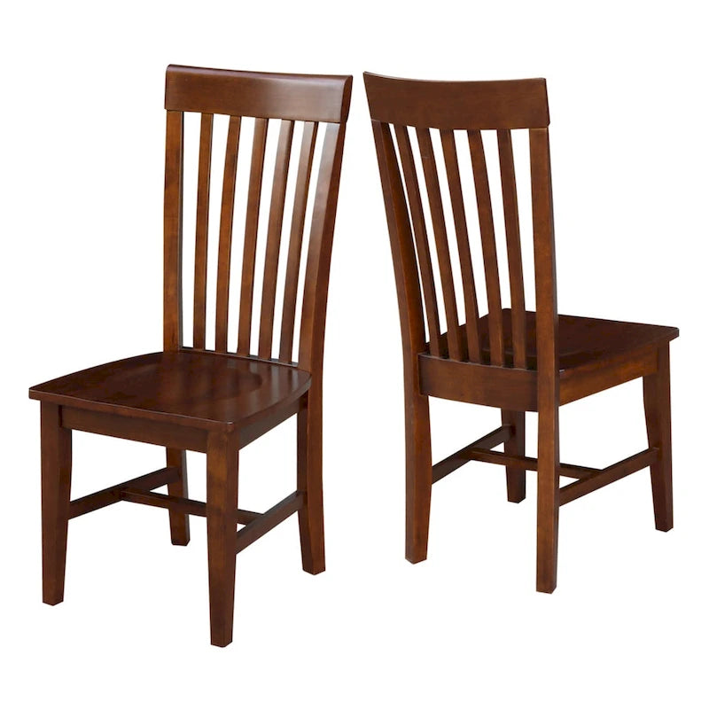 International Concepts Cosmo Tall Mission Chairs in Legno Massello, Set da 2