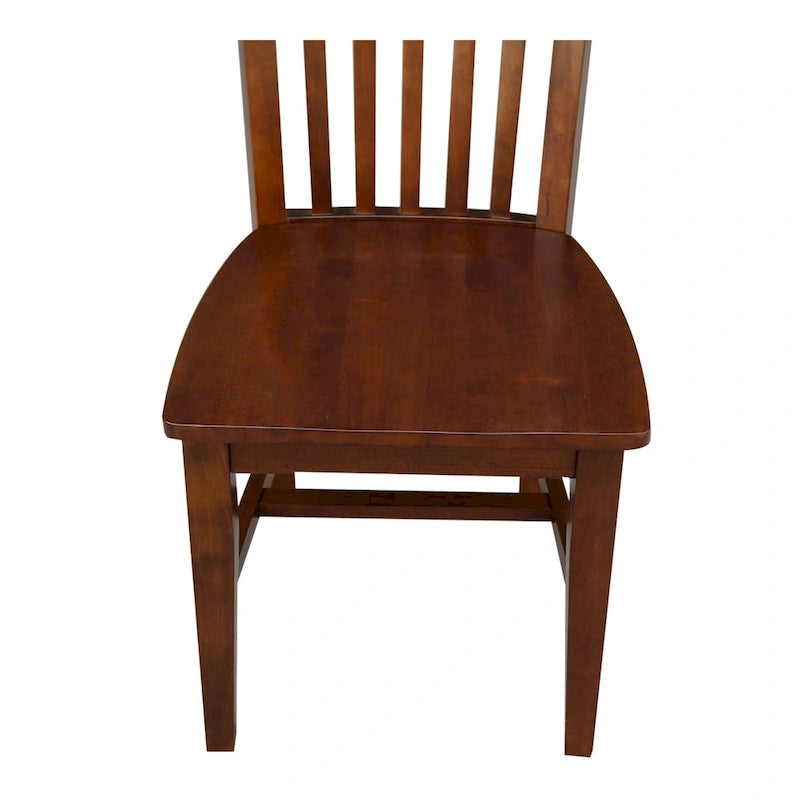 International Concepts Cosmo Tall Mission Chairs in Legno Massello, Set da 2