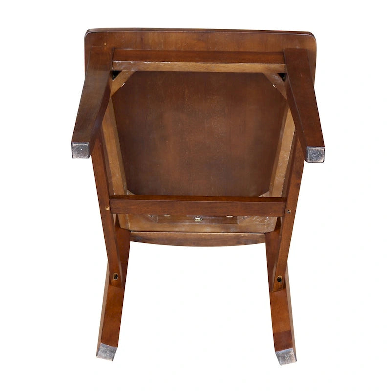 International Concepts Cosmo Tall Mission Chairs in Legno Massello, Set da 2