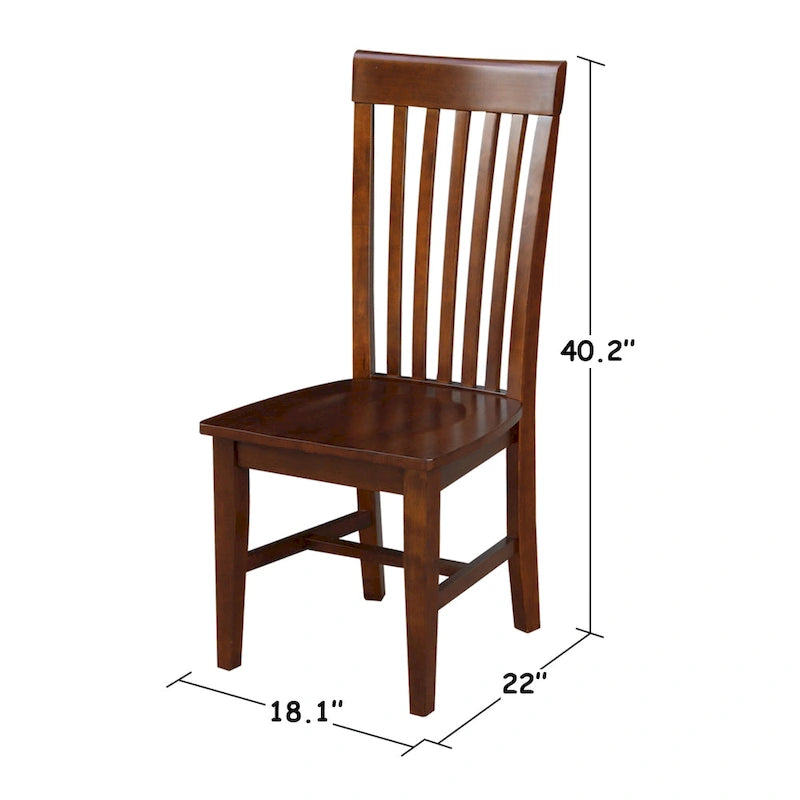 International Concepts Cosmo Tall Mission Chairs in Legno Massello, Set da 2