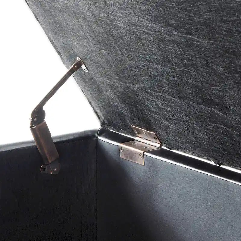 Upholstered tufted button storage bench