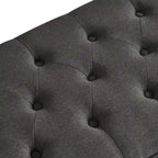 Upholstered tufted button storage bench