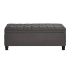 Upholstered tufted button storage bench