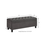 Upholstered tufted button storage bench