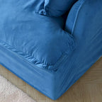 Modular Sectional Sofa Couch, 162.98 Velvet L-Shape Sofa with Ottoman