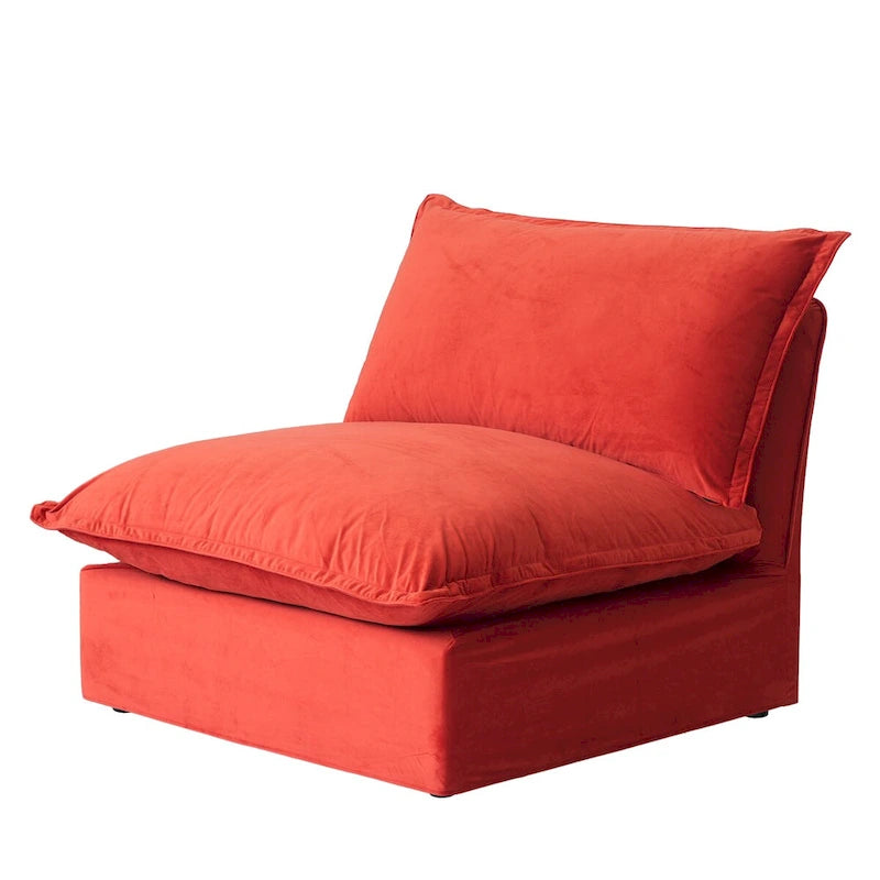 Modular Sectional Sofa Couch, 162.98 Velvet L-Shape Sofa with Ottoman