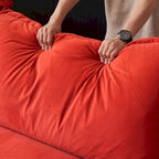 Modular Sectional Sofa Couch, 162.98 Velvet L-Shape Sofa with Ottoman