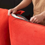 Modular Sectional Sofa Couch, 162.98 Velvet L-Shape Sofa with Ottoman