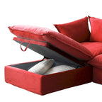 Modular Sectional Sofa Couch, 162.98 Velvet L-Shape Sofa with Ottoman