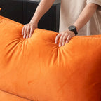 Modular Sectional Sofa Couch, 162.98 Velvet L-Shape Sofa with Ottoman