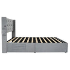 Full Size Bed Frame with Gas Lift Storage Bed and USB Ports