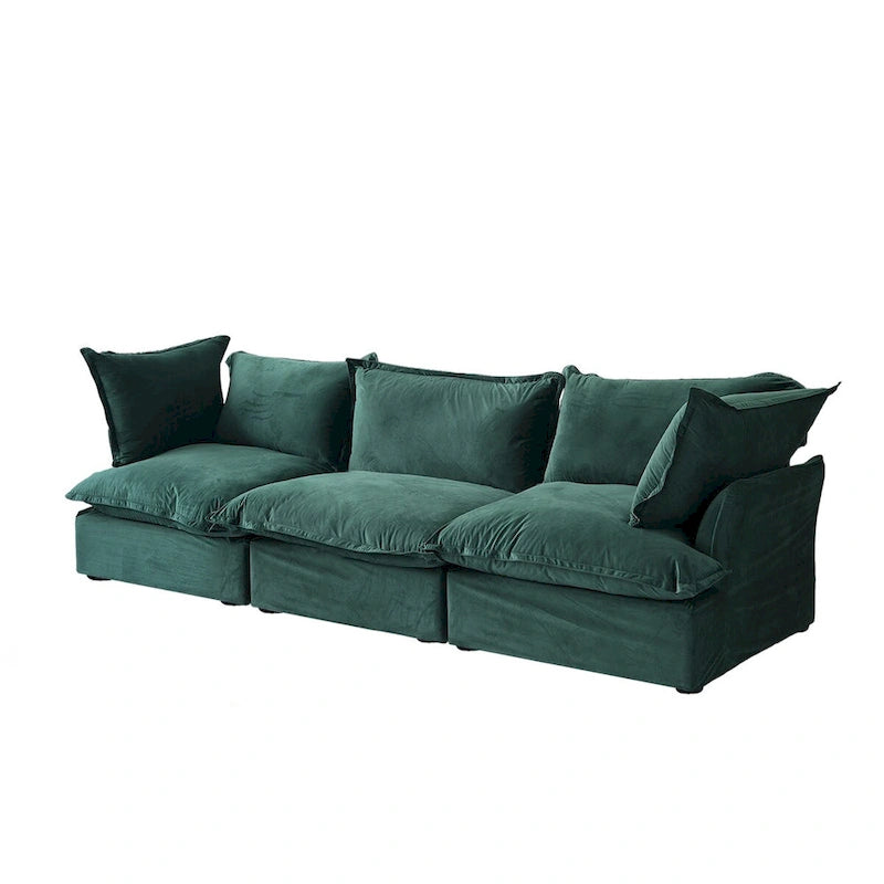Modular Sectional Sofa Couch, 122.82 Velvet 3 Seater Sofa
