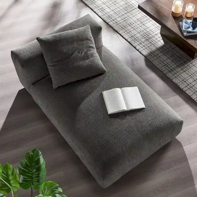 Chaise Longue Modulare Senza Braccioli in Tessuto Imbottito Solace