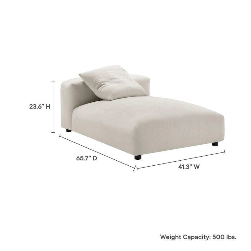 Chaise Longue Modulare Senza Braccioli in Tessuto Imbottito Solace