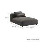 Chaise Longue Modulare Senza Braccioli in Tessuto Imbottito Solace