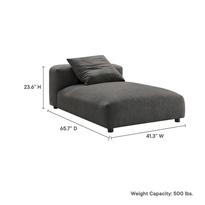 Chaise Longue Modulare Senza Braccioli in Tessuto Imbottito Solace