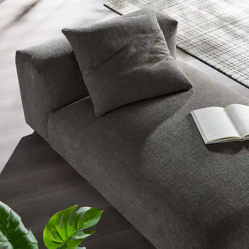 Chaise Longue Modulare Senza Braccioli in Tessuto Imbottito Solace