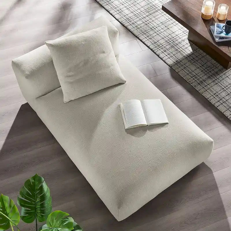 Chaise Longue Modulare Senza Braccioli in Tessuto Imbottito Solace