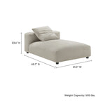 Chaise Longue Modulare Senza Braccioli in Tessuto Imbottito Solace