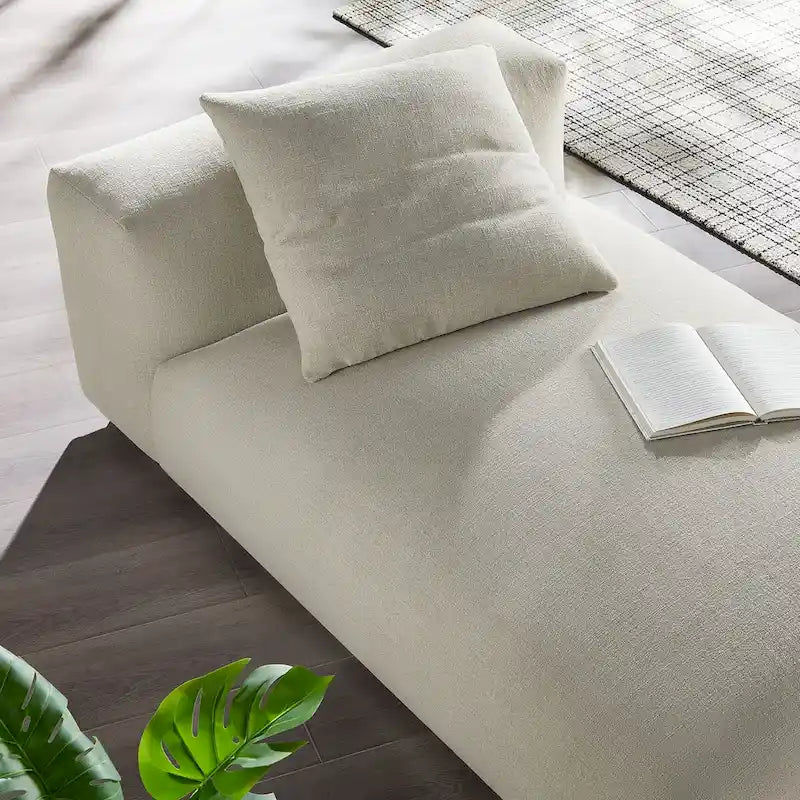 Chaise Longue Modulare Senza Braccioli in Tessuto Imbottito Solace