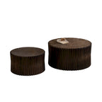 Nesting Coffee Table Set with Vertical Textured Embossed Design (Set of 2)