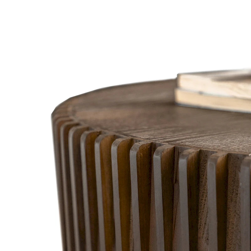 Nesting Coffee Table Set with Vertical Textured Embossed Design (Set of 2)