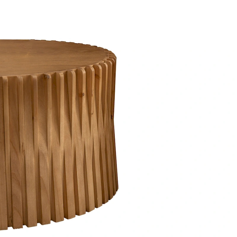 Nesting Coffee Table Set with Vertical Textured Embossed Design (Set of 2)