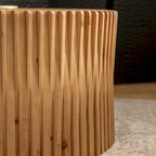 Nesting Coffee Table Set with Vertical Textured Embossed Design (Set of 2)