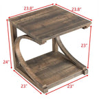 Unique Solid Wood Coffee Table with Storage Shelf