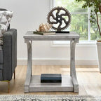 Unique Solid Wood Coffee Table with Storage Shelf