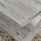 Unique Solid Wood Coffee Table with Storage Shelf