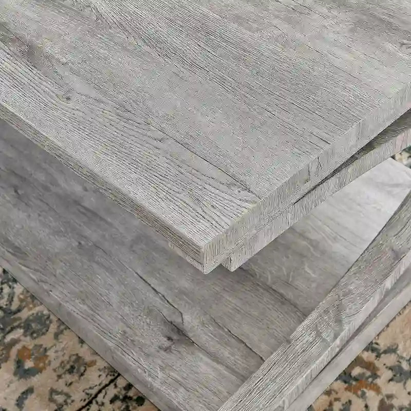 Unique Solid Wood Coffee Table with Storage Shelf