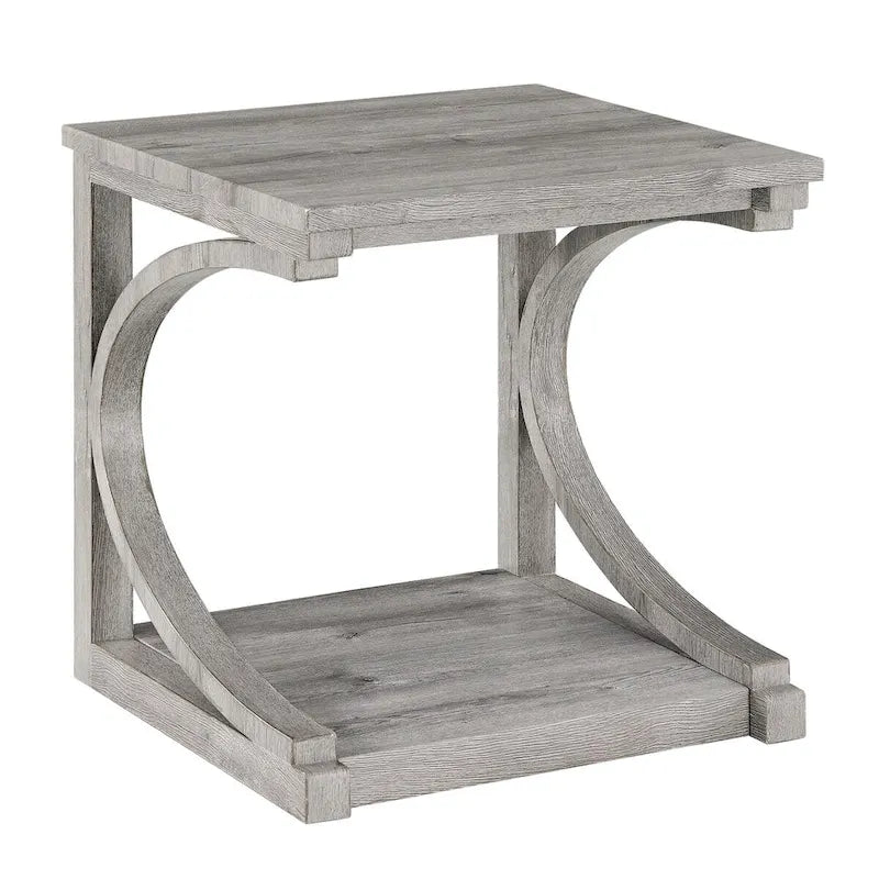 Unique Solid Wood Coffee Table with Storage Shelf