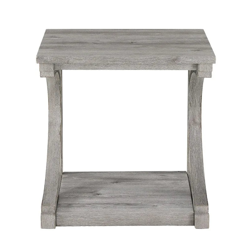 Unique Solid Wood Coffee Table with Storage Shelf