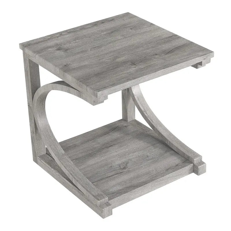 Unique Solid Wood Coffee Table with Storage Shelf