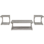 Unique Solid Wood Coffee Table with Storage Shelf