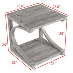 Unique Solid Wood Coffee Table with Storage Shelf
