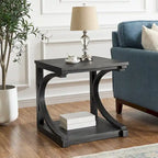 Unique Solid Wood Coffee Table with Storage Shelf