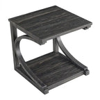 Unique Solid Wood Coffee Table with Storage Shelf