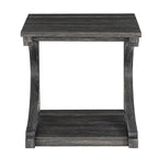 Unique Solid Wood Coffee Table with Storage Shelf