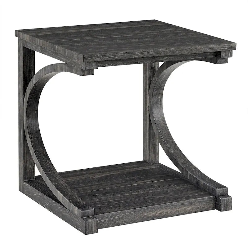 Unique Solid Wood Coffee Table with Storage Shelf