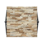 Mango Wood Coffee Table, Modern Industrial Design, With Wooden Tabletop And Metal Legs