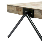 Mango Wood Coffee Table, Modern Industrial Design, With Wooden Tabletop And Metal Legs