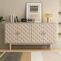 Modern 4-door Sideboard with Convex Pattern Doors