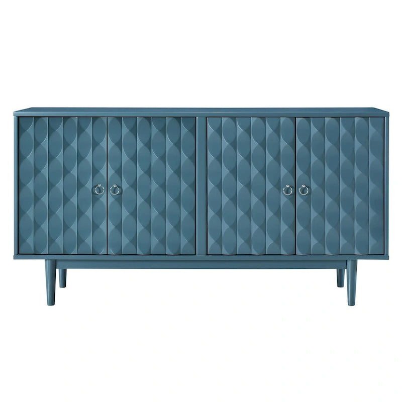 Modern 4-door Sideboard with Convex Pattern Doors