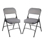 Hampden Furnishings Bernadine Collection Deluxe Fabric Padded Folding Chair, Pack of 2